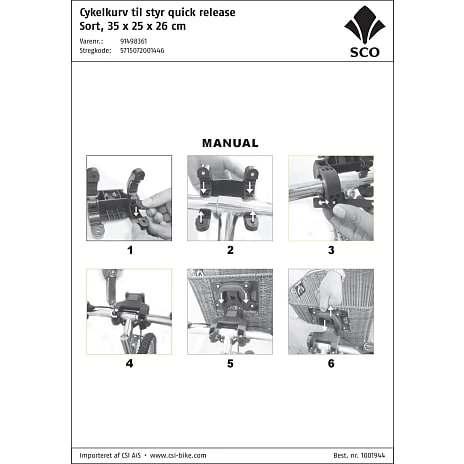 Sco Cykelkurv - Sort 2 Sco Cykelkurv - Sort - Billede 2