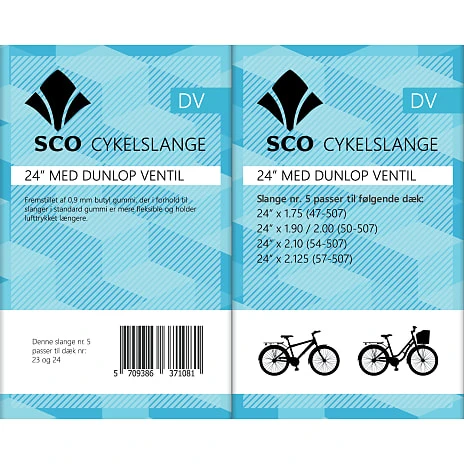 SCO 24" Slange M/Dunlop Ventil 2 SCO 24" Slange M/Dunlop Ventil - Billede 2