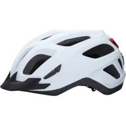 CSI Premium Cykelhjelm Med Lys 54-58 Cm - Mat Hvid