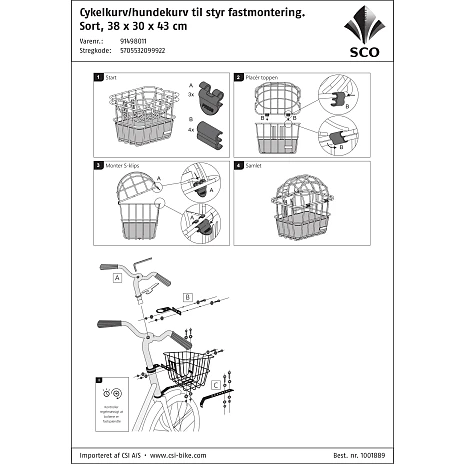 Sco Cykel-/hundekurv - Sort 2 Sco Cykel-/hundekurv - Sort - Billede 2