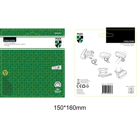 PUCH 5 LED Cykellygte - For- Og Baglygte I Sort 2 PUCH 5 LED Cykellygte - For- Og Baglygte I Sort - Billede 2