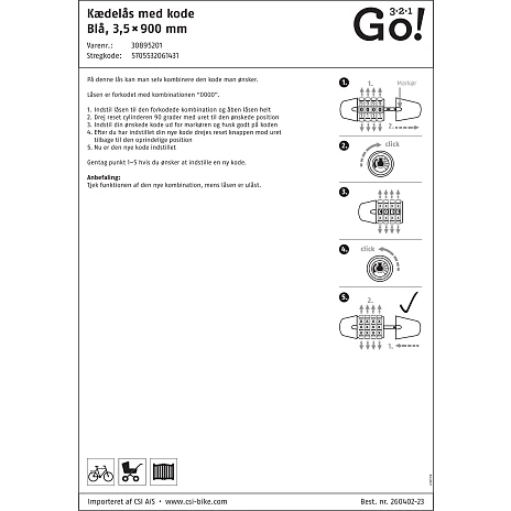 321 Go! Kædelås - Blå 2 321 Go! Kædelås - Blå - Billede 2