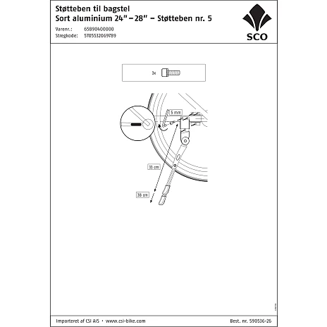 SCO Støtteben - MTB 2 SCO Støtteben - MTB - Billede 2