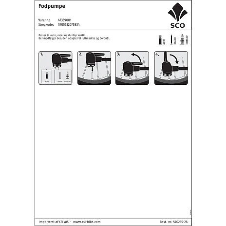SCO Cyeklpumpe - Fodpumpe 3 SCO Cyeklpumpe - Fodpumpe - Billede 3
