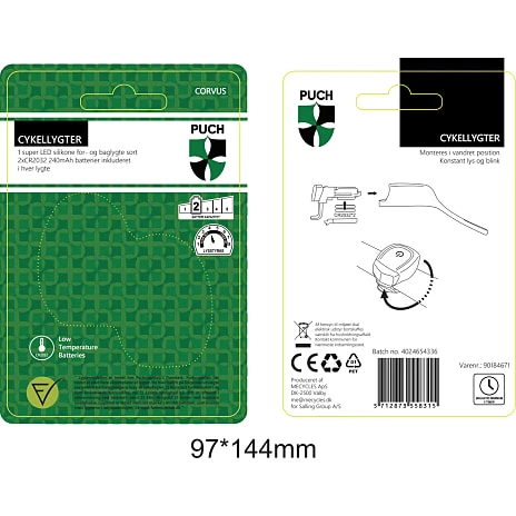 PUCH 1 LED Silikone For- Og Baglygte I Sort 2 PUCH 1 LED Silikone For- Og Baglygte I Sort - Billede 2