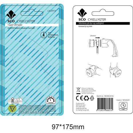 SCO Cykellygte -Lacerta Silikone Lygtesæt I Sort 2 SCO Cykellygte -Lacerta Silikone Lygtesæt I Sort - Billede 2