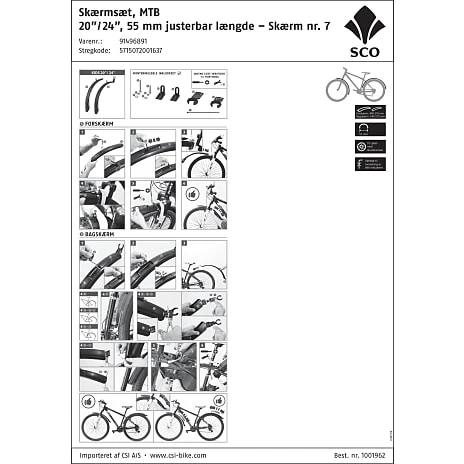 SCO For- Og Bagskærm Til MTB - 55 Mm 2 SCO For- Og Bagskærm Til MTB - 55 Mm - Billede 2