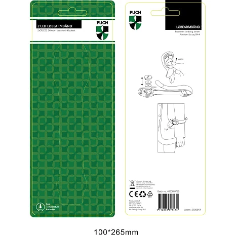 PUCH 2 LED Løbearmbånd Med Rødt Lys - Hvid 3 PUCH 2 LED Løbearmbånd Med Rødt Lys - Hvid - Billede 3