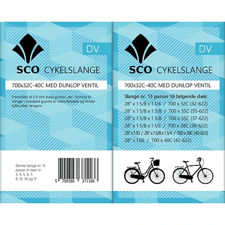SCO 700X32-40C Slange M/Dunlop Ventil 2 SCO 700X32-40C Slange M/Dunlop Ventil - Billede 2