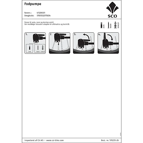 SCO Cyeklpumpe - Fodpumpe 2 SCO Cyeklpumpe - Fodpumpe - Billede 2